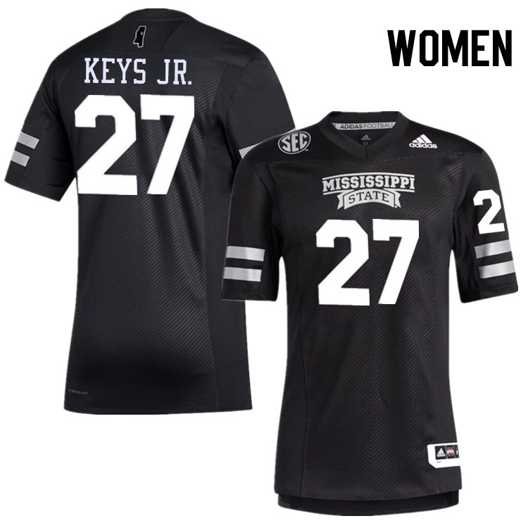 Women #27 Chris Keys Jr. Mississippi State Bulldogs College Football Jerseys Stitched-Black